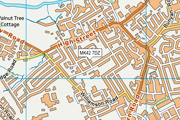 MK42 7DZ map - OS VectorMap District (Ordnance Survey)