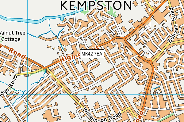 MK42 7EA map - OS VectorMap District (Ordnance Survey)