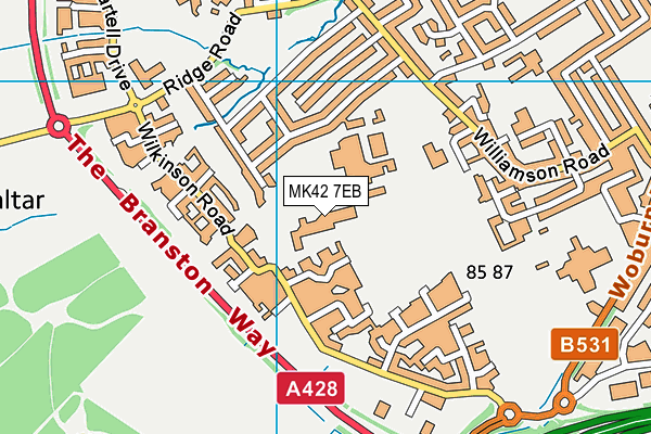 Kempston Academy map (MK42 7EB) - OS VectorMap District (Ordnance Survey)