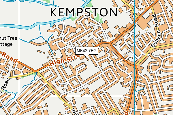 MK42 7EG map - OS VectorMap District (Ordnance Survey)