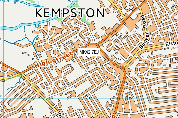 MK42 7EJ map - OS VectorMap District (Ordnance Survey)