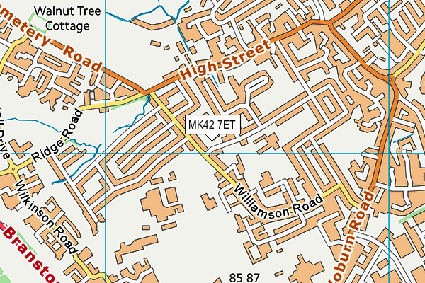 MK42 7ET map - OS VectorMap District (Ordnance Survey)