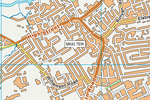 MK42 7EW map - OS VectorMap District (Ordnance Survey)