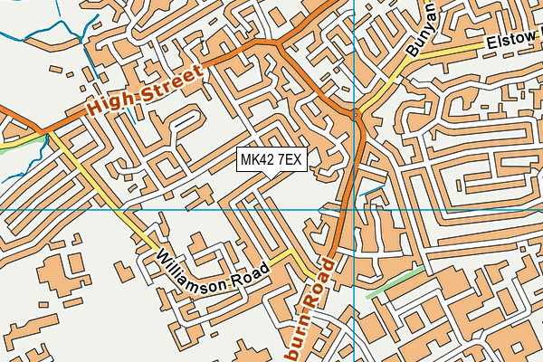MK42 7EX map - OS VectorMap District (Ordnance Survey)