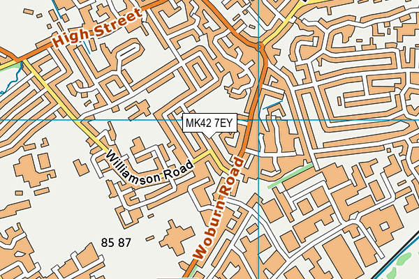 MK42 7EY map - OS VectorMap District (Ordnance Survey)