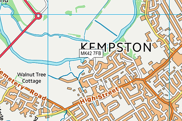 MK42 7FB map - OS VectorMap District (Ordnance Survey)