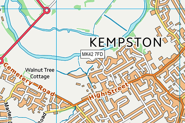 MK42 7FD map - OS VectorMap District (Ordnance Survey)