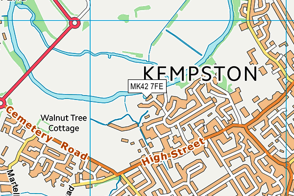 MK42 7FE map - OS VectorMap District (Ordnance Survey)