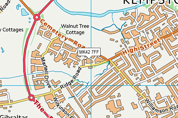 MK42 7FF map - OS VectorMap District (Ordnance Survey)