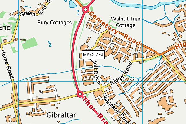 Kempston Rural Primary School map (MK42 7FJ) - OS VectorMap District (Ordnance Survey)