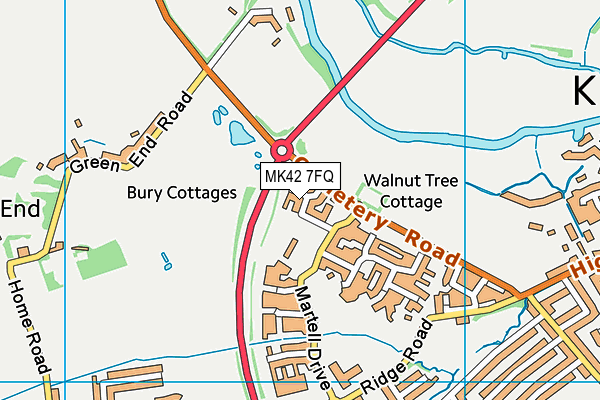 MK42 7FQ map - OS VectorMap District (Ordnance Survey)