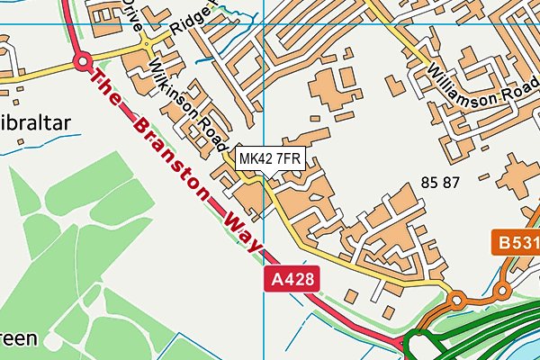 MK42 7FR map - OS VectorMap District (Ordnance Survey)