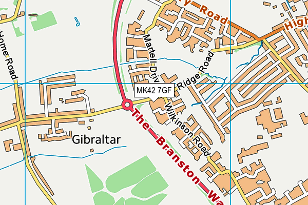 MK42 7GF map - OS VectorMap District (Ordnance Survey)