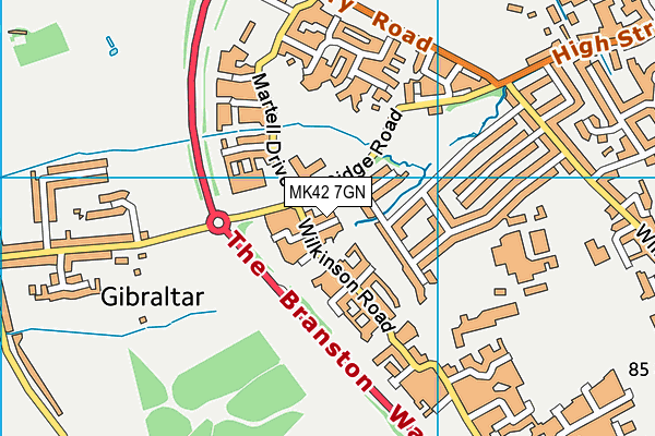 MK42 7GN map - OS VectorMap District (Ordnance Survey)