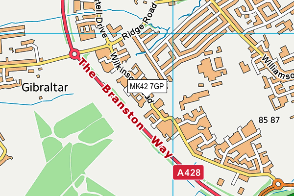 MK42 7GP map - OS VectorMap District (Ordnance Survey)