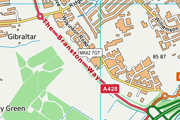 MK42 7GT map - OS VectorMap District (Ordnance Survey)