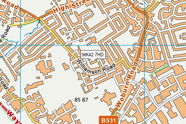 MK42 7HD map - OS VectorMap District (Ordnance Survey)