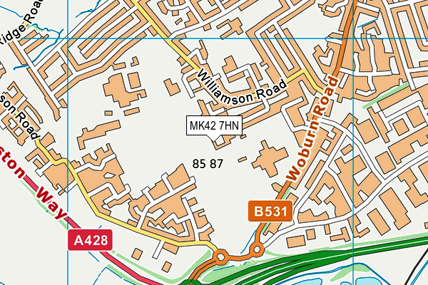 MK42 7HN map - OS VectorMap District (Ordnance Survey)