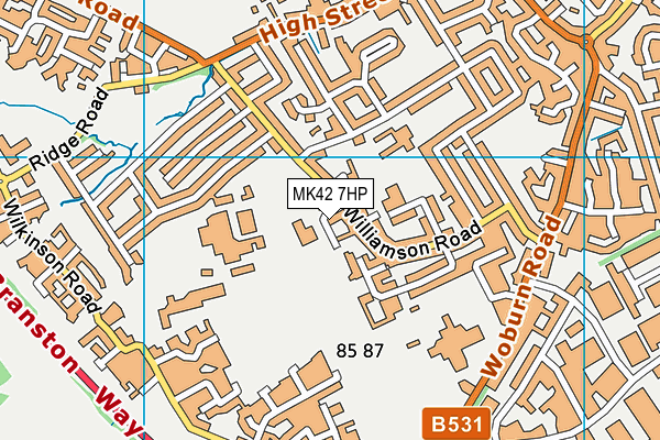 MK42 7HP map - OS VectorMap District (Ordnance Survey)