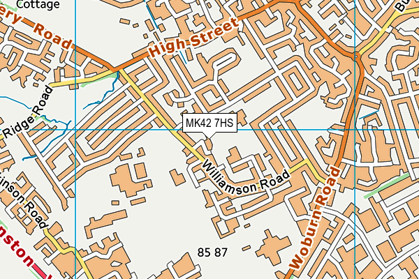 MK42 7HS map - OS VectorMap District (Ordnance Survey)