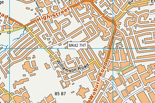MK42 7HT map - OS VectorMap District (Ordnance Survey)