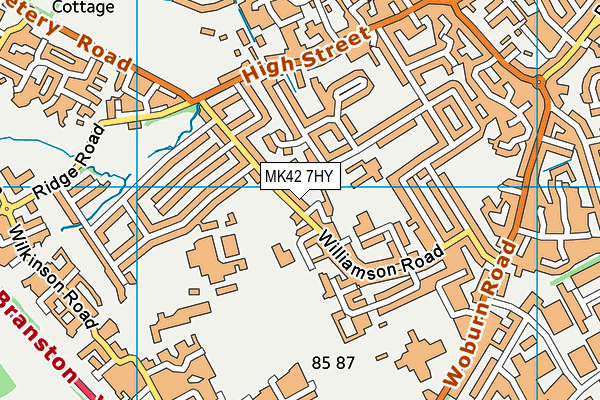 MK42 7HY map - OS VectorMap District (Ordnance Survey)