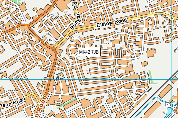 MK42 7JB map - OS VectorMap District (Ordnance Survey)