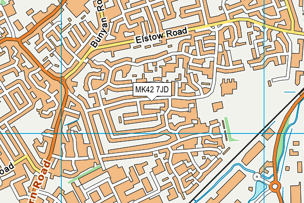 MK42 7JD map - OS VectorMap District (Ordnance Survey)