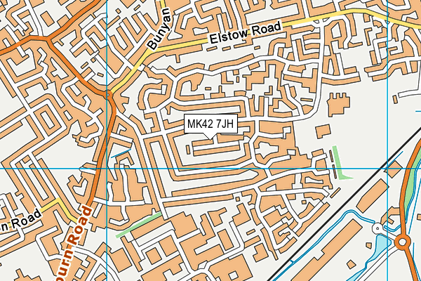 MK42 7JH map - OS VectorMap District (Ordnance Survey)