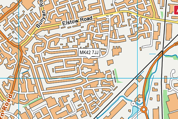 MK42 7JJ map - OS VectorMap District (Ordnance Survey)