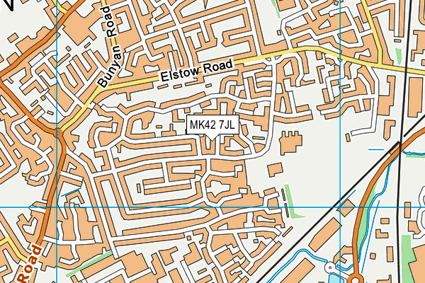 MK42 7JL map - OS VectorMap District (Ordnance Survey)