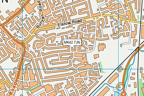 MK42 7JN map - OS VectorMap District (Ordnance Survey)