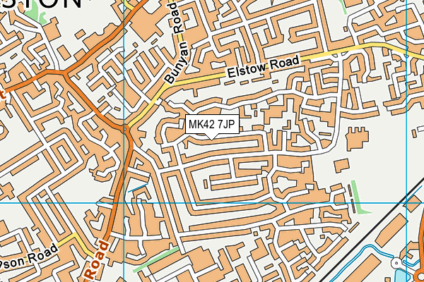 MK42 7JP map - OS VectorMap District (Ordnance Survey)