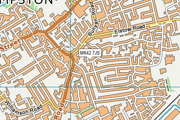 MK42 7JS map - OS VectorMap District (Ordnance Survey)