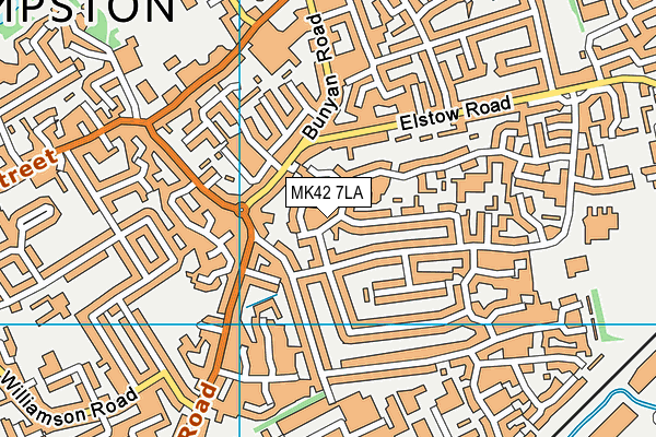 MK42 7LA map - OS VectorMap District (Ordnance Survey)