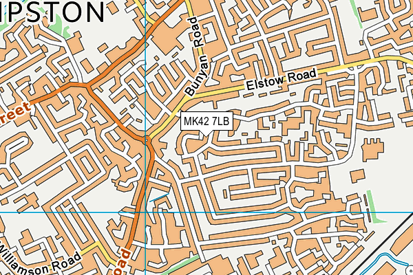 MK42 7LB map - OS VectorMap District (Ordnance Survey)