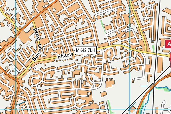 MK42 7LH map - OS VectorMap District (Ordnance Survey)