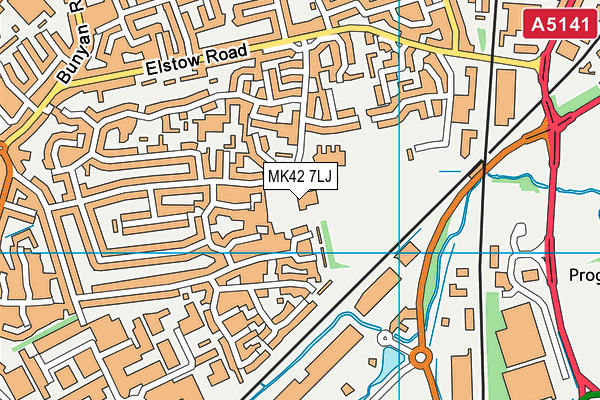 Springfield Primary School map (MK42 7LJ) - OS VectorMap District (Ordnance Survey)