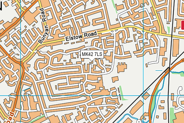 MK42 7LS map - OS VectorMap District (Ordnance Survey)