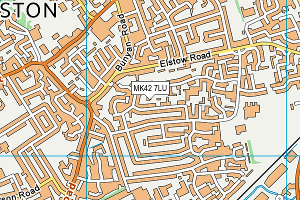 MK42 7LU map - OS VectorMap District (Ordnance Survey)