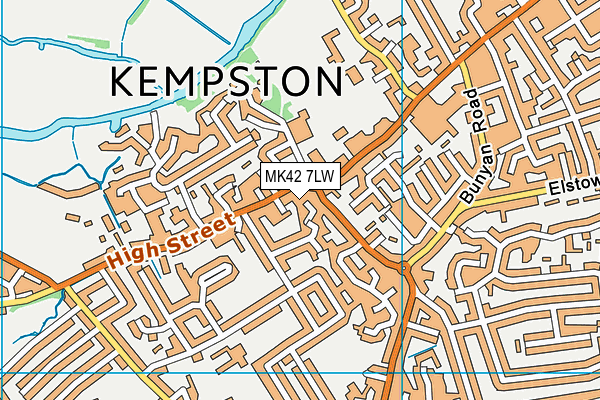 MK42 7LW map - OS VectorMap District (Ordnance Survey)