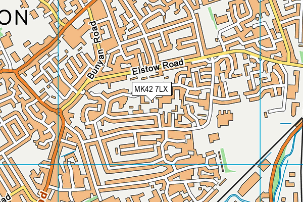 MK42 7LX map - OS VectorMap District (Ordnance Survey)