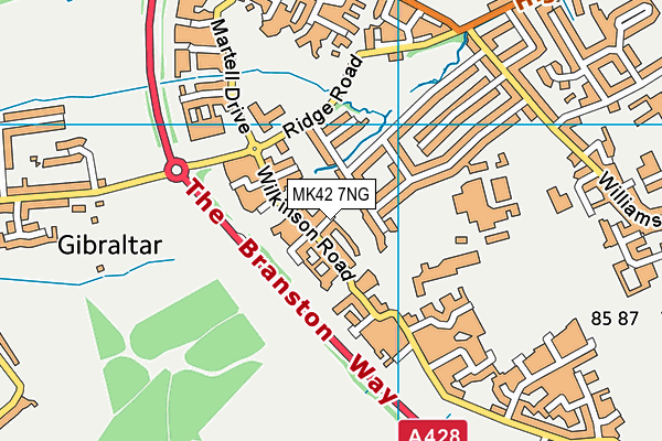 MK42 7NG map - OS VectorMap District (Ordnance Survey)