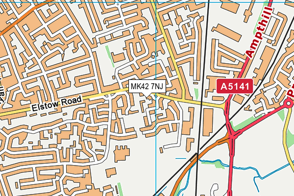 MK42 7NJ map - OS VectorMap District (Ordnance Survey)