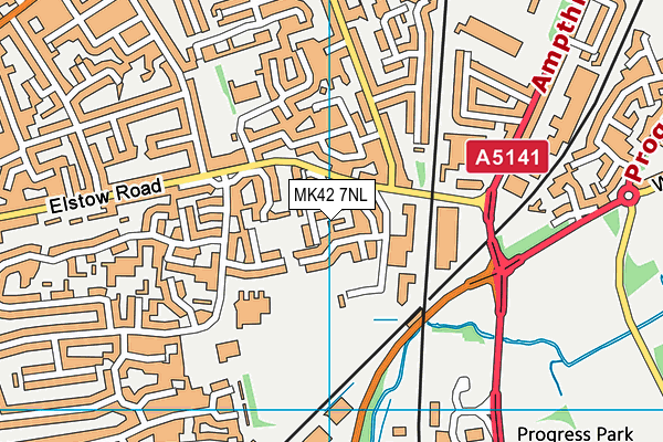 MK42 7NL map - OS VectorMap District (Ordnance Survey)