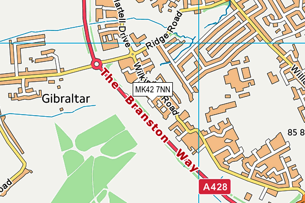 MK42 7NN map - OS VectorMap District (Ordnance Survey)