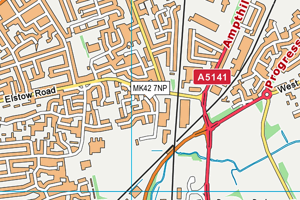 MK42 7NP map - OS VectorMap District (Ordnance Survey)