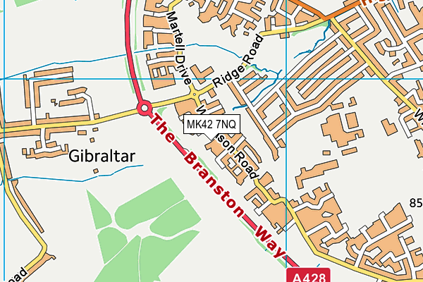 MK42 7NQ map - OS VectorMap District (Ordnance Survey)