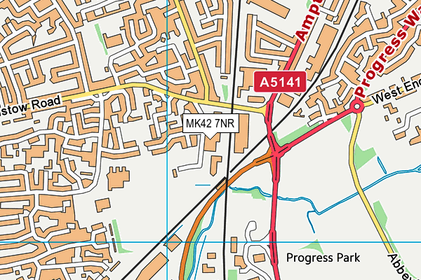 MK42 7NR map - OS VectorMap District (Ordnance Survey)