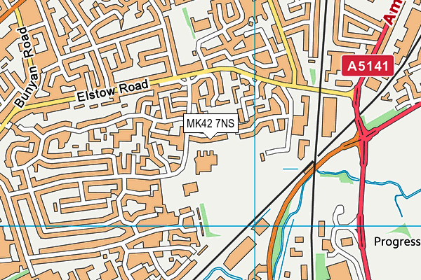 MK42 7NS map - OS VectorMap District (Ordnance Survey)